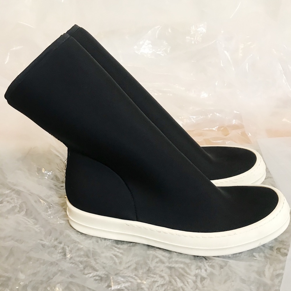 RICK OWENS BLACK SCUBA KNIT SNEAKERS